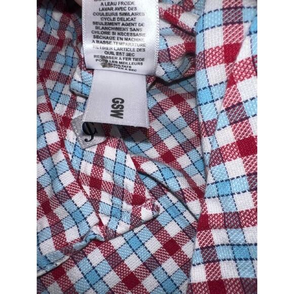 James Campbell Men’s Check Gingham Plaid Short Sleeve Shirt L A004454 - Picture 2 of 8
